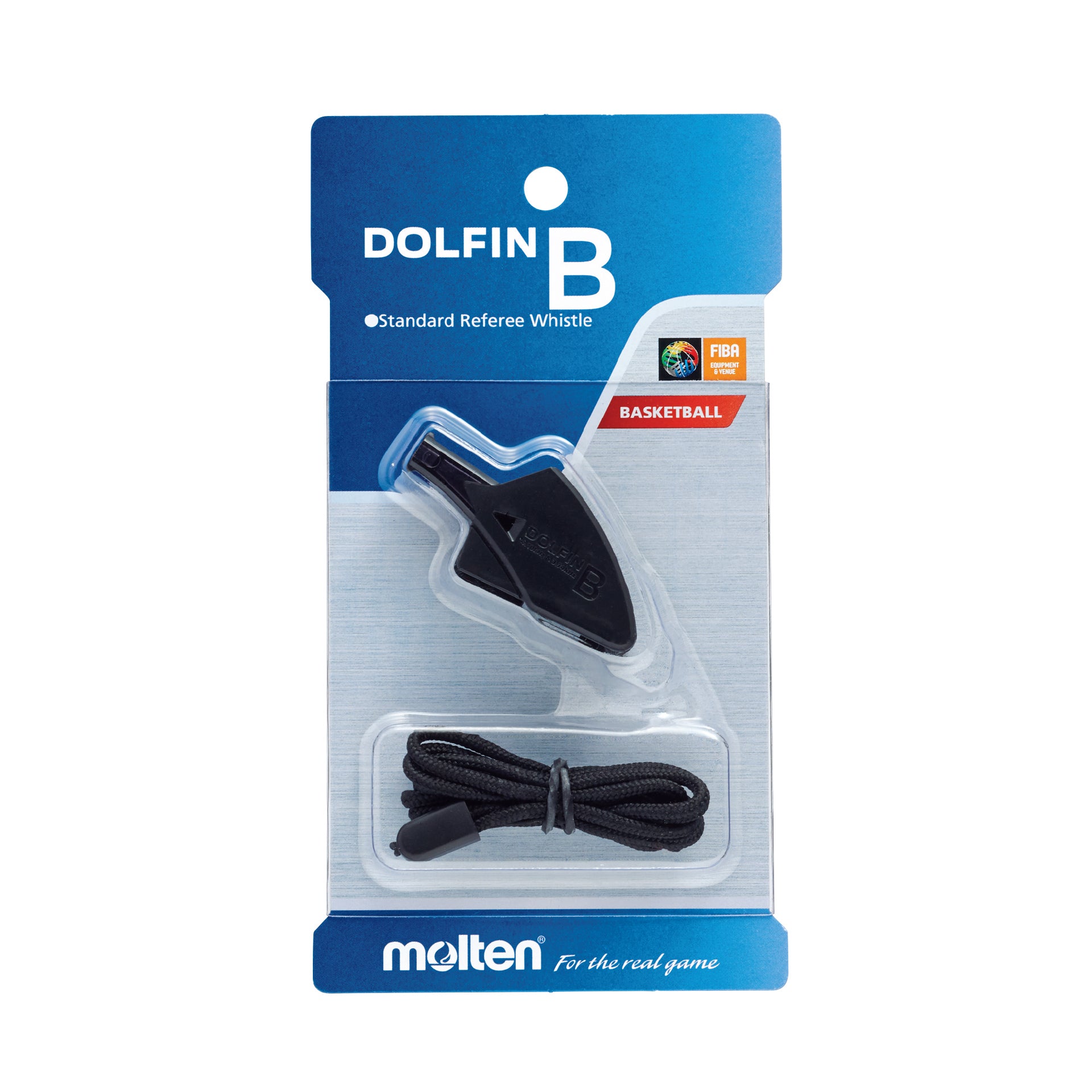 Dolfin Basketball Whistle with Lanyard - Black