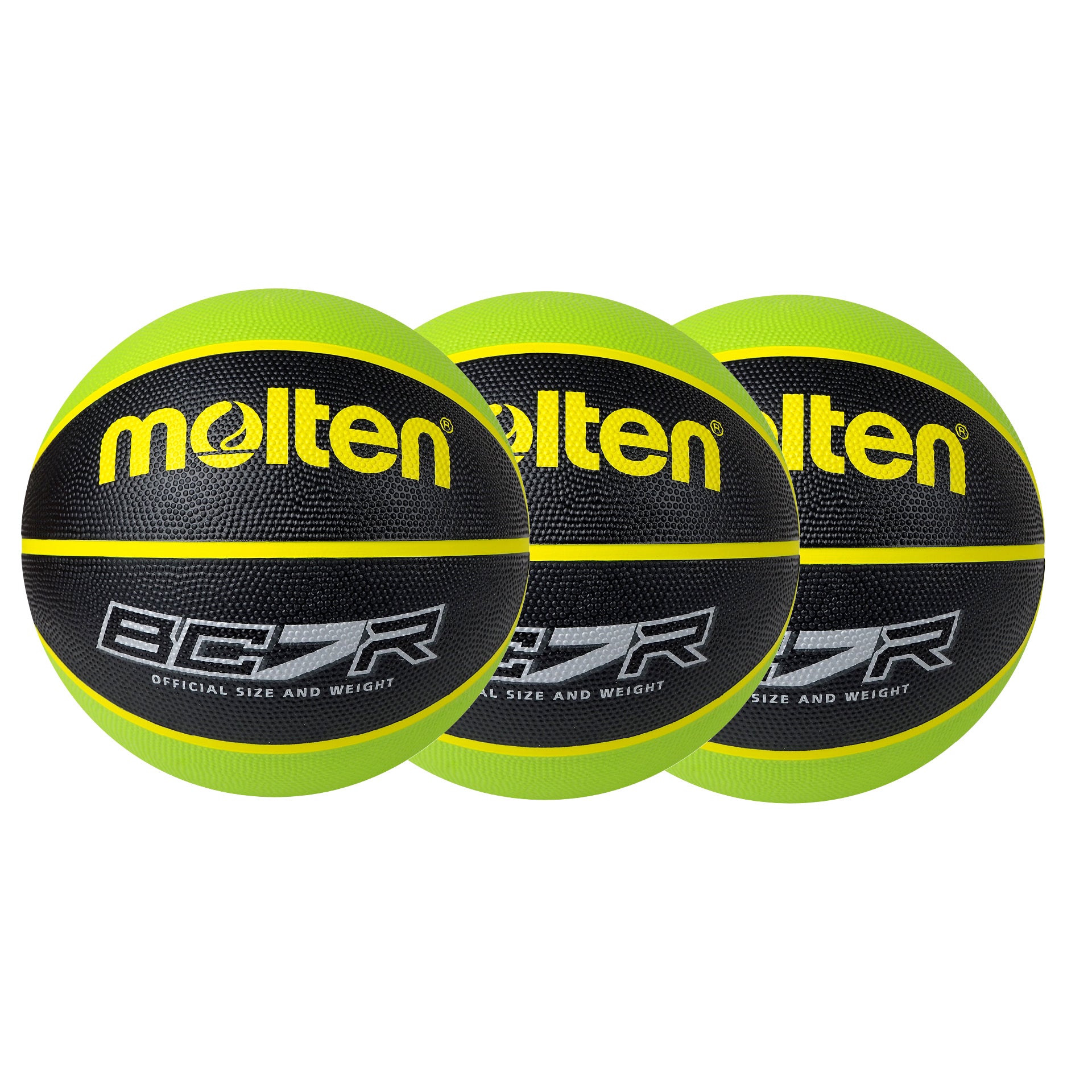 BCR2 Series Basketball Black/Green 3 Ball Pack Molten Australia